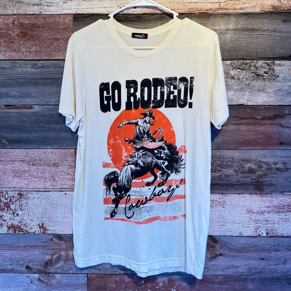 Go Rodeo! Cowboy Graphic Tee - Cream